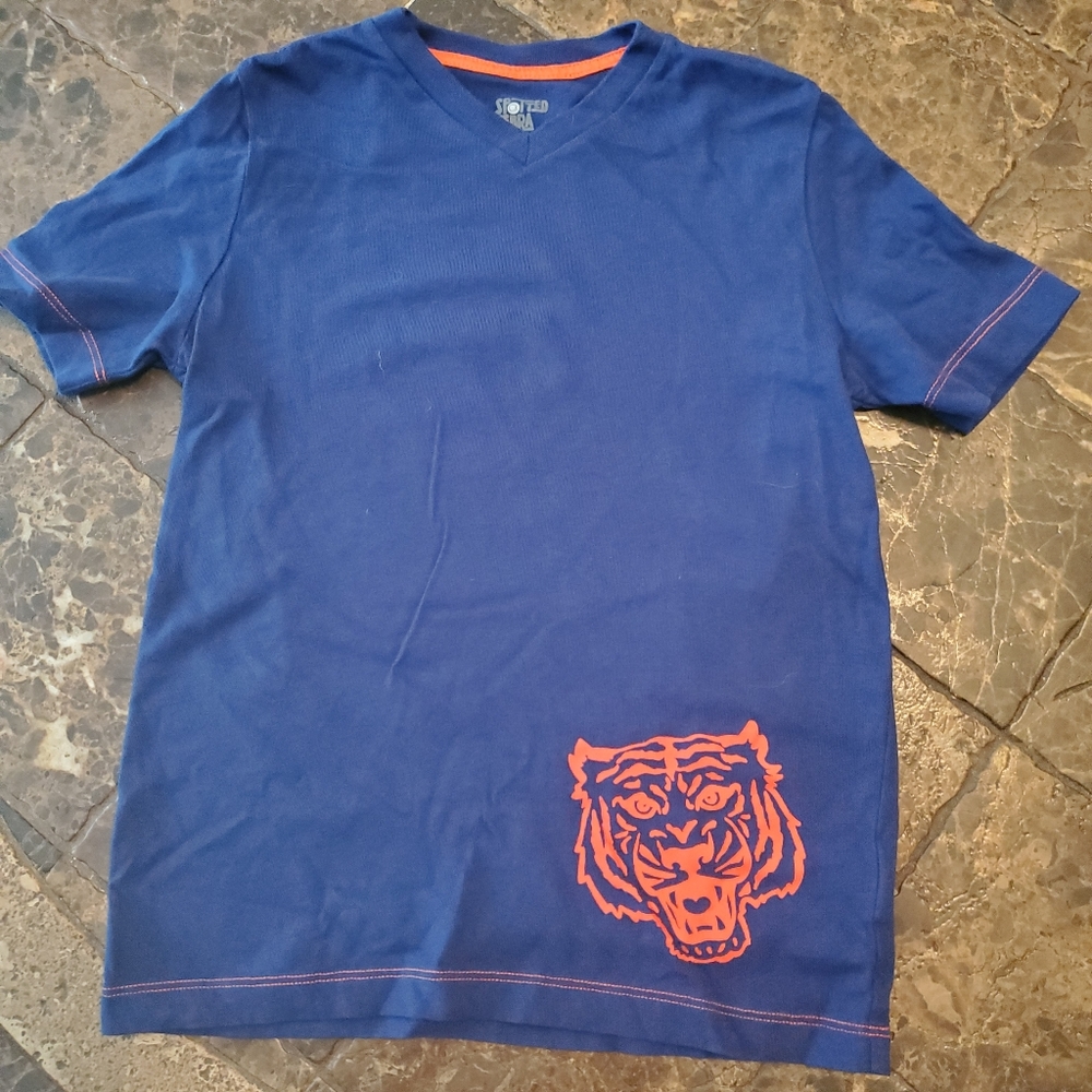 Spotted Zebra Blue Clemson Tiger Short Sleeve T S